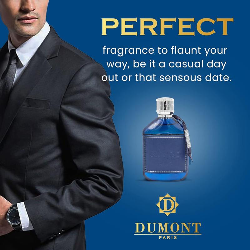 Dumont Nitro Blue Eau De Parfum Scent for Men - 3.4 oz / 100 ml