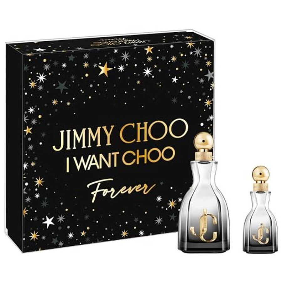 Jimmy Choo I Want Choo Forever Gift Set for Women 2pc | Floral Fruity Gourmand 3.4 oz Perfume with 1.0 oz EDP Duo
