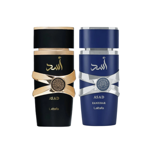 Lattafa Asad 2pc Gift Set 5th Anniversary Edition | Asad EDP + Asad Zanzibar EDP 3.4oz Spray