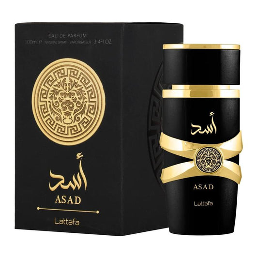 Lattafa Asad Eau de Parfum Spray for Men - 3.4 oz / 100 ml Deodorant Gift