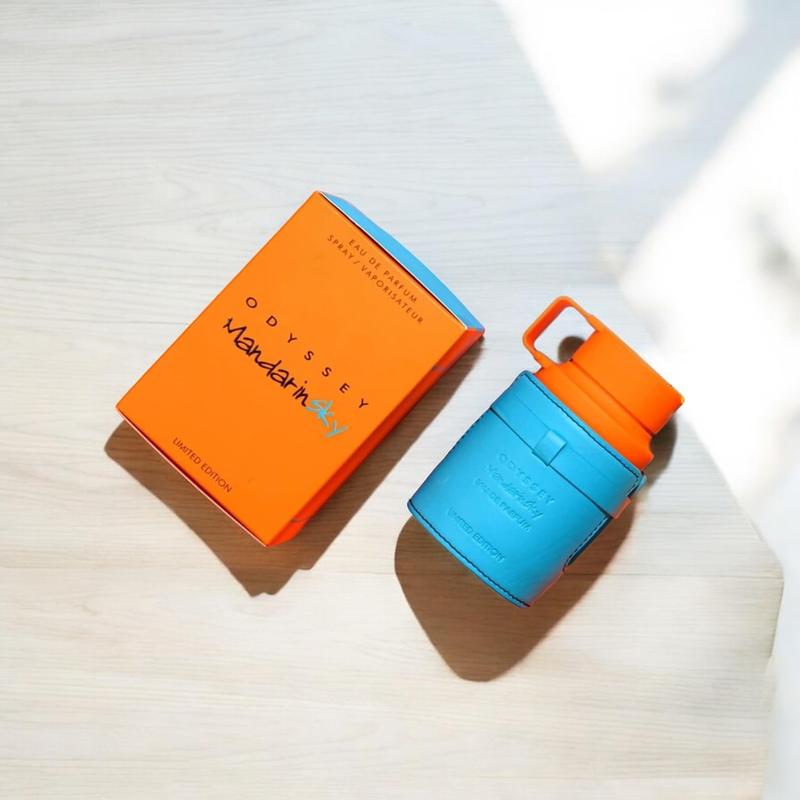 Armaf Odyssey Mandarin Sky 4-Piece Luxury Gift Set - Eau de Parfum - 3.4 oz, Body Spray 1.7 oz, Shower Gel 3.4 oz, Shampoo 8.4 oz Body Care Fragrance