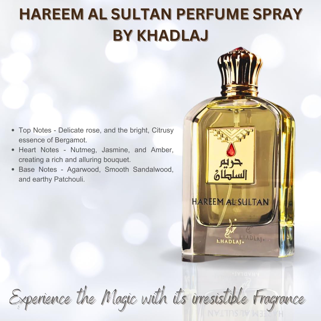 Khadlaj Hareem Al Sultan Gold EDP - 2.5 oz / 75 ml & Hareem Al Sultan Gold CPO - 1.18 oz / 35 ml (BUNDLE)