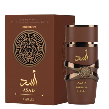 Lattafa Asad Bourbon Eau de Parfum Spray for Unisex 3.4 Oz