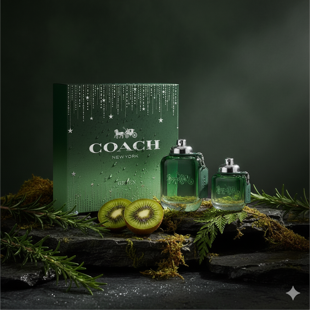 Coach Green Eau De Toilette Gift Set for Men (3.4 oz + 1.3 oz)