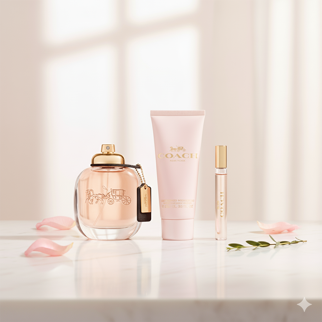 Coach New York Gift Set for Women (3.0 oz EDP + 3.3 oz Lotion + 0.25 oz Mini)