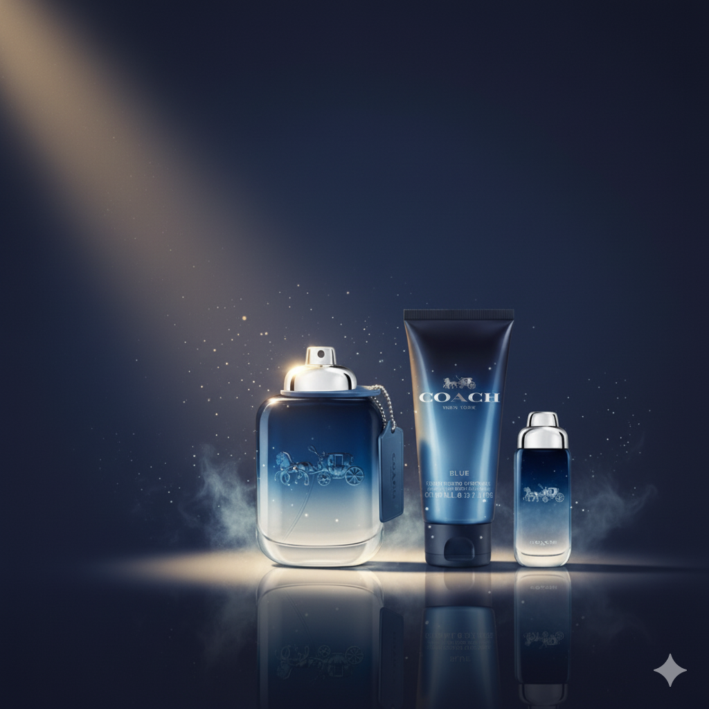 Coach Blue Gift Set for Men (3.3 oz EDT + 0.5 oz EDT + 3.3 oz Shower Gel)