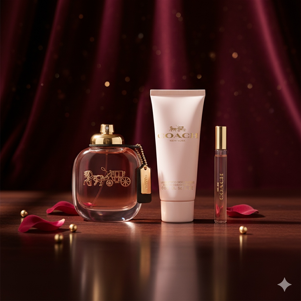Coach New York Gift Set for Women (3.0 oz EDP + 3.3 oz Lotion + 0.25 oz Mini)