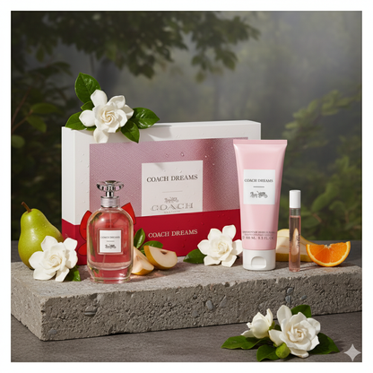 Coach Dreams Gift Set for Women (3.0 oz EDP + 3.3 oz Lotion + 0.25 oz Mini)