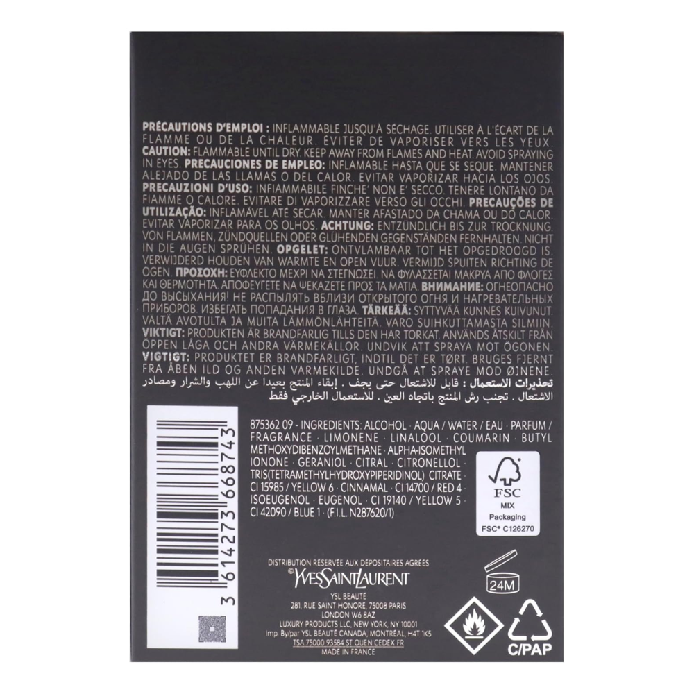 Yves Saint Laurent L'Homme Eau de Parfum Spray for Men – 3.3 oz / 100 ml