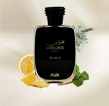 Rasasi Hawas Black Eau De Parfum Spray for Men - 3.4 oz