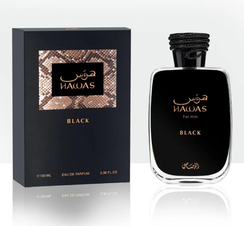Rasasi Hawas Black Eau De Parfum Spray for Men - 3.4 oz