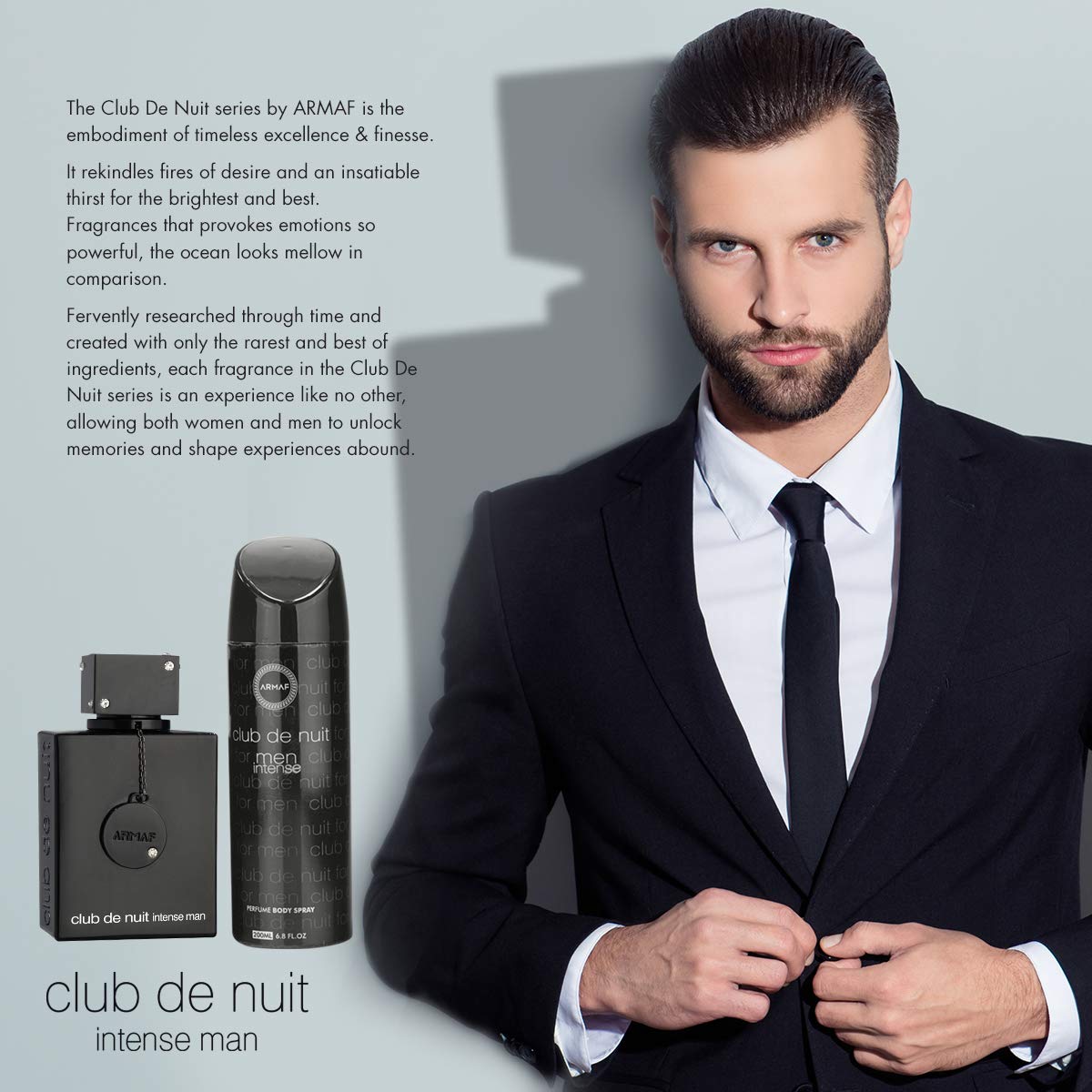 Armaf Club De Nuit Intense 2-Pcs Gift Set for Men - (3.6 oz EDT Spray + 6.8 oz Body Spray)