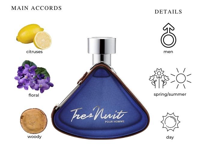 Armaf Tres Nuit Eau De Parfum Fragrance for Men - 3.4 oz