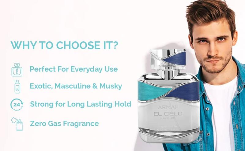 Armaf El Cielo Pour Homme for Men Eau de Parfum Spray - 3.4 oz
