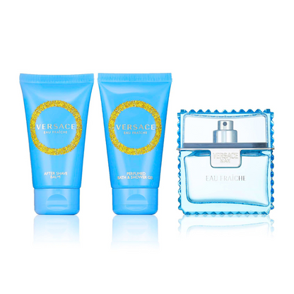 Versace Man Eau Fraiche 3 Pcs Gift Set (1.7 oz EDT, Shower Gel, Shampoo)