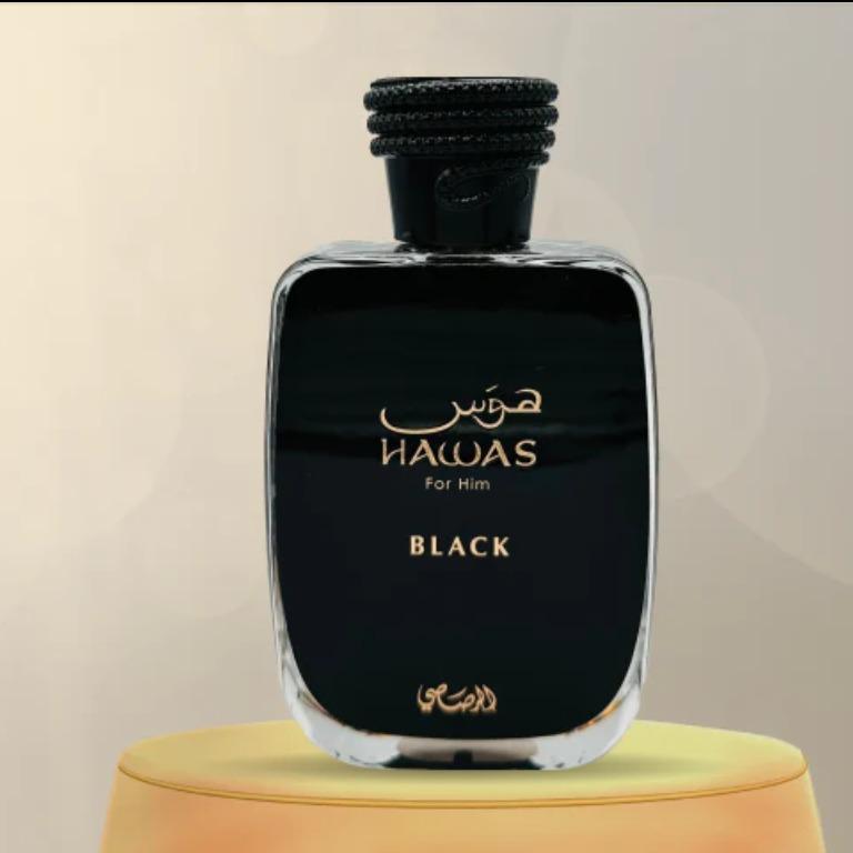 Rasasi Hawas Black Eau De Parfum Spray for Men - 3.4 oz