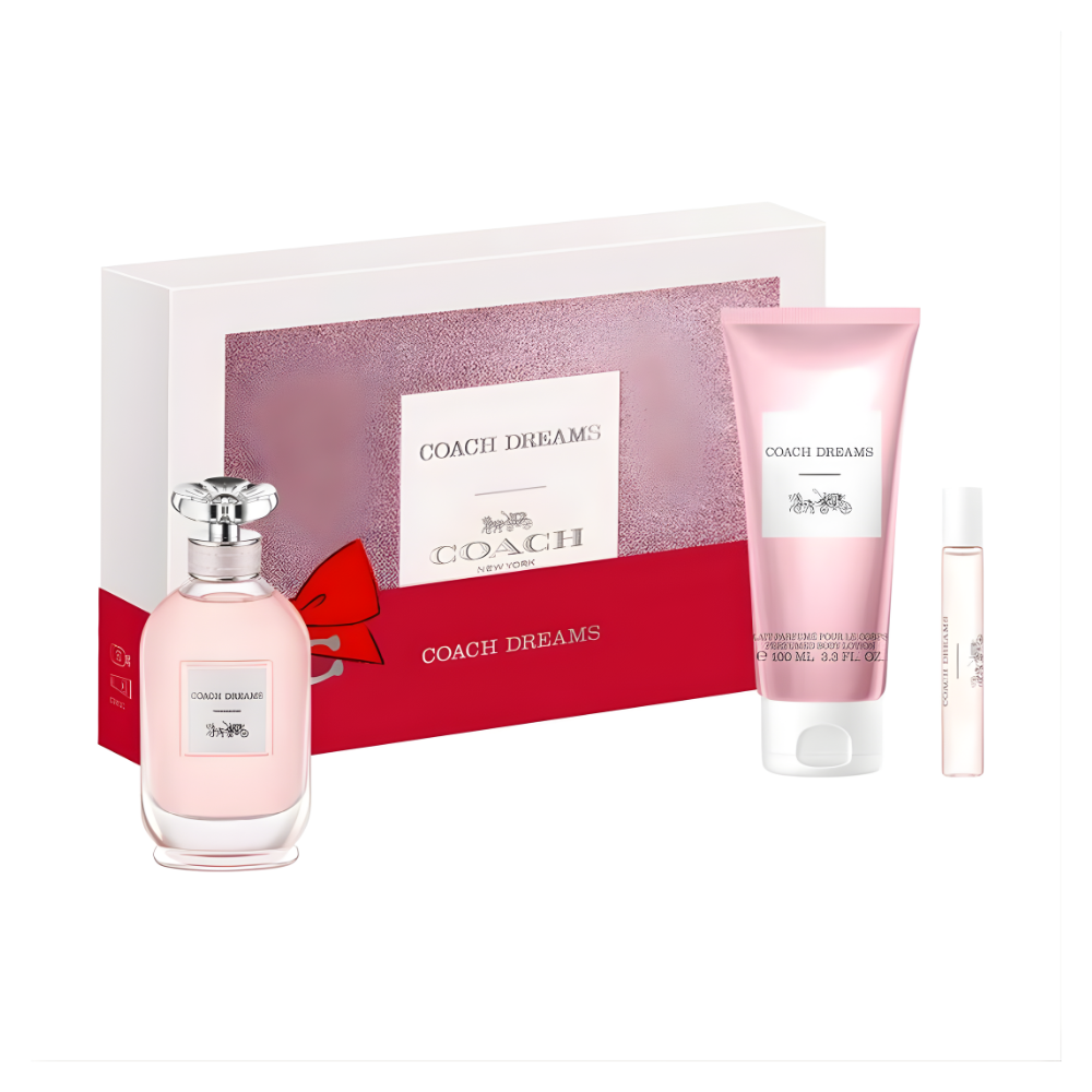 Coach Dreams Gift Set for Women (3.0 oz EDP + 3.3 oz Lotion + 0.25 oz Mini)