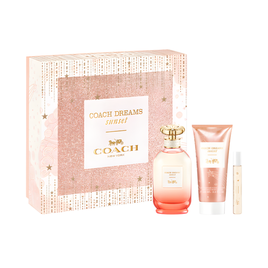 Coach Dreams Sunset Gift Set for Women (3.0 oz EDP + 3.3 oz Lotion + 0.25 oz Mini)